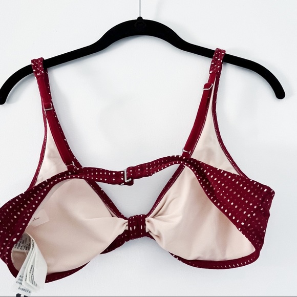 NWT Abercrombie & Fitch Red Front Tie Bikini Top with Adjustable Straps - Picture 4 of 6